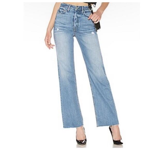 GRLFRND Carla Wide Leg Flare Distressed Jeans Women’s Sz 27 Gonna Fly Now - Picture 2 of 10